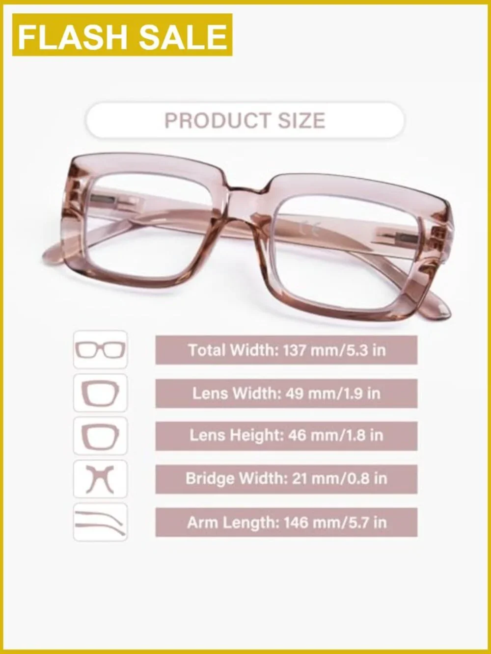 Oversized Blue Light Blocking Reading Glasses with Spring Hinge